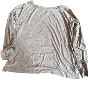 Gap Breathe Long Sleeve Boat Neck Top Thumb Hole Athletic XL Womens